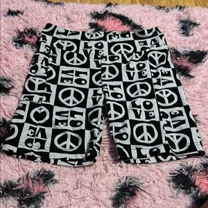 No Boundaries Black and White Graphic Athletic Shorts